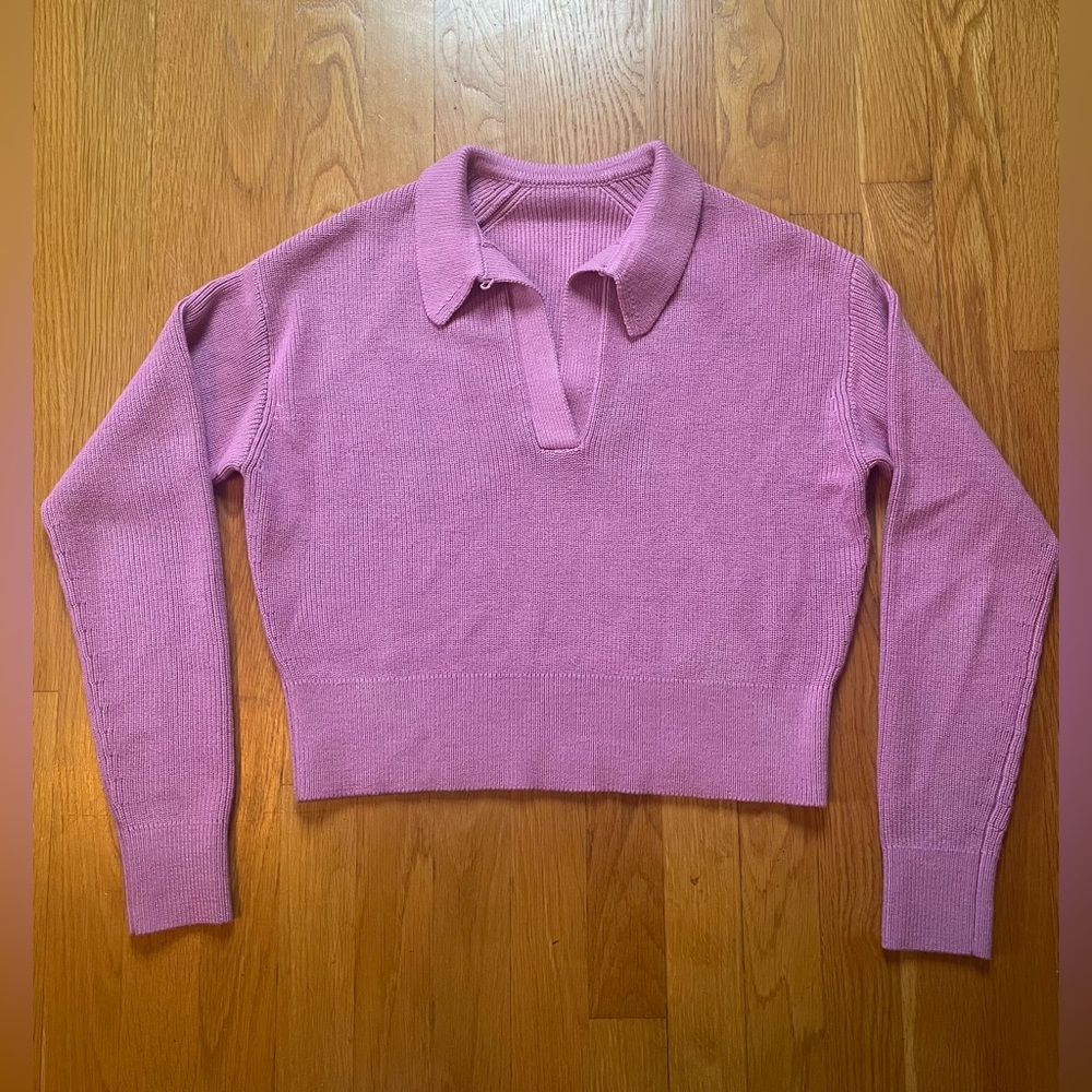 Lululemon Collared Merino Wool-Blend Sweater Size Small